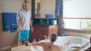 Lustful housewife analized by skinny neighbor