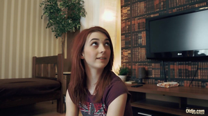 Seductive teen fucks a big dicked old man after working out