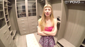 Skinny blonde GF has a great cure for his morning wood