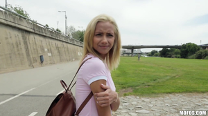 Young petite slut is offered lots of cash for sex