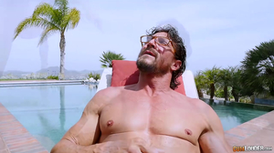 Buxom blonde enjoys a hot sex by the outdoor pool