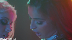 Fantastic cabaret screwing for a blonde and a lesbian