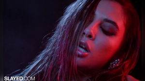 Cabaret scissoring in an empty room for two lesbians