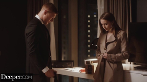 PAWG finds a blond lover and gets him hard for sex