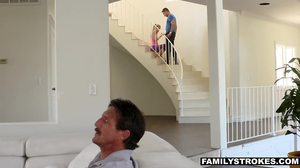 Tattooed dude sneaks in and fucks the stepsister