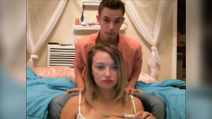 Sexy blonde sucks her boyfriend's dick on a cam