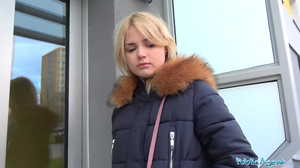 Public Agent fury blondes gets a mouthhole of jism after nailing for cash