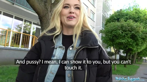 Public Agent Supah-Scorching light-haired college girl plumbed rear end style in forest for cash