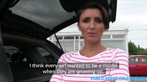 PublicAgent Short haired chocolate-colored-haired MILF bent over and boinked