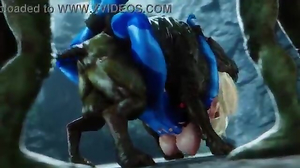 Samus is dominated by multiple males and they ruin her womb